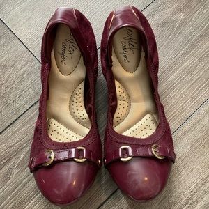 Burgundy Red Dexflex Comfort Ballet Flats